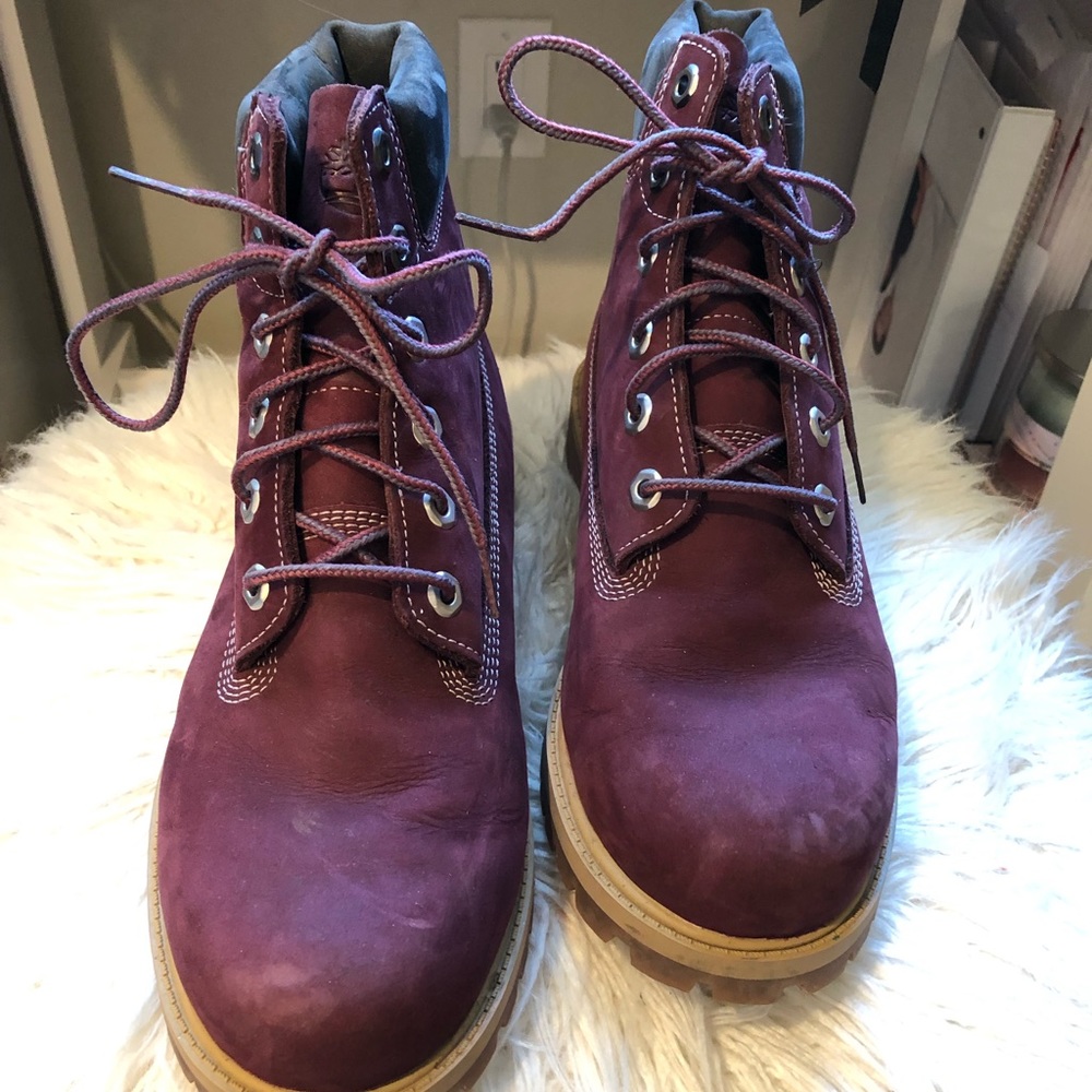 Burgundy Suede Timberland Boots